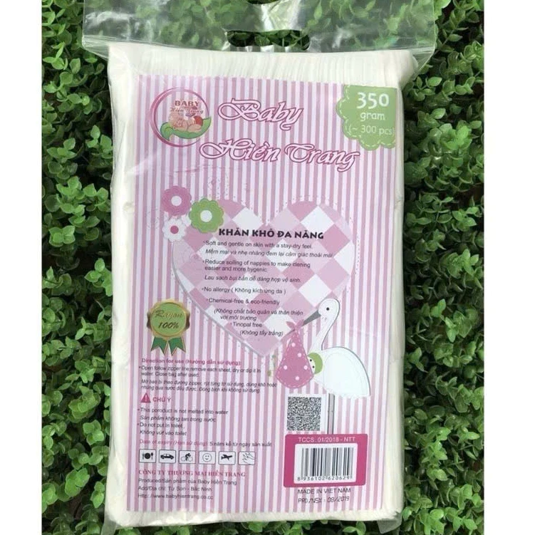 COMBO 5 Túi 300Gram Khăn Vải Khô Hiền Trang Đa Năng 100% Bông Thiên Nhiên Mềm Mại An Toàn Tiện Lợi