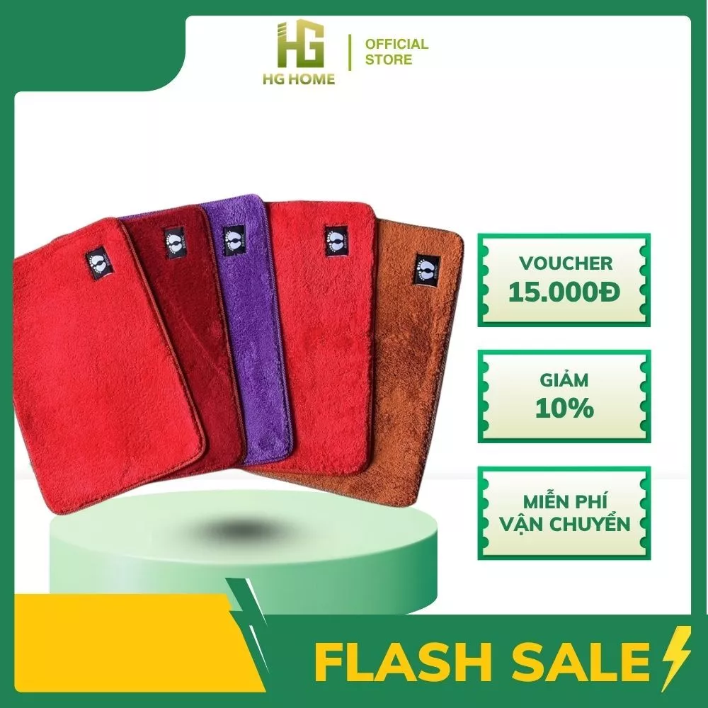Thảm lau chân HGHOME hình chữ nhật chất liệu len mềm mịn dày dặn chống trơn trượt [ Hàng Cao Cấp ]
