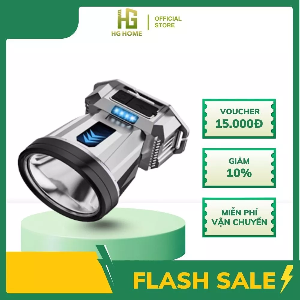 Đèn Pin Đội Đầu HGHOME Siêu Sáng Sạc Pin 2in1 Công Suất Cao Chống Thấm Nước [ BẢO HÀNH 3 THÁNG ]
