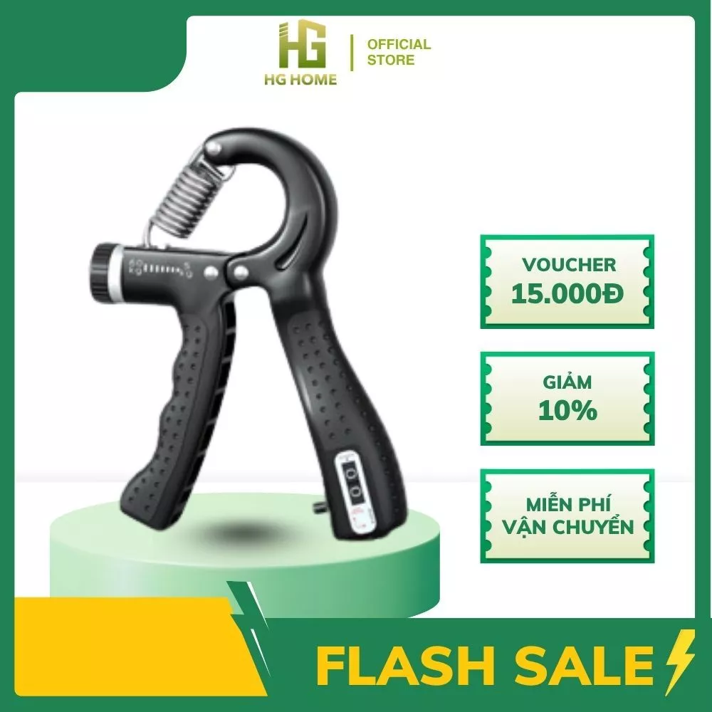 Kìm Bóp Tập Cơ Tay HGHOME Thép Carbon Có Đếm Số Tự Động - Dụng Cụ Tập Gym Tập Cơ Ngón Tay 60-100kg [ HÀNG TỐT ]