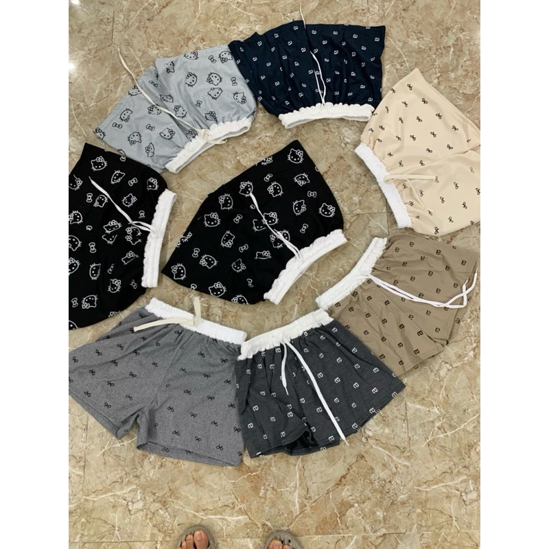 Combo 3 quần đùi nữ hello kitty cạp chun có  túi ( có lẻ 1 quần )