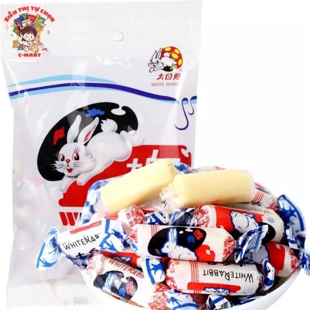 [C-MART] Kẹo Sữa Mềm Thỏ Trắng (White Rabbit) Gói 114g – Hương Sữa Thơm Ngọt, Mềm Tan, Hàng Siêu Thị