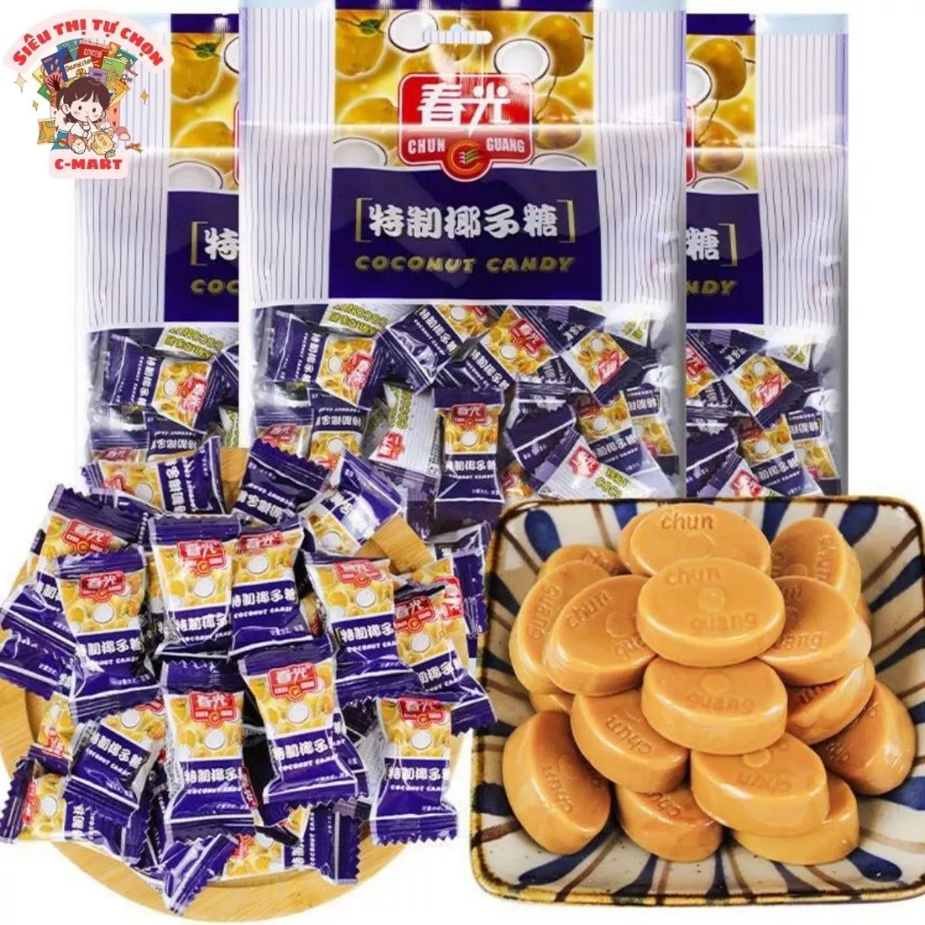[C-MART] Kẹo Dừa Cứng Chunguang 120g Gói Nhỏ Hương Vị Dừa Thơm Béo
