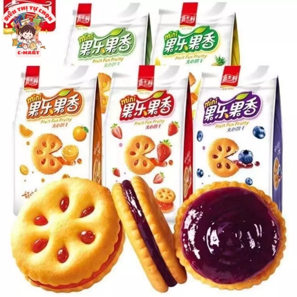 [C-MART] Bánh Quy Kẹp Mứt Trái Cây Gói 85g – Dẻo Thơm, Giòn Ngoài Mềm Trong