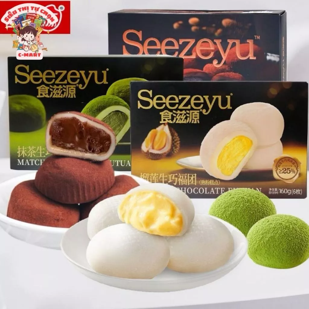 [C-MART] Bánh Mochi Nhân Chảy Phủ Bột 3 Vị Hộp 160g