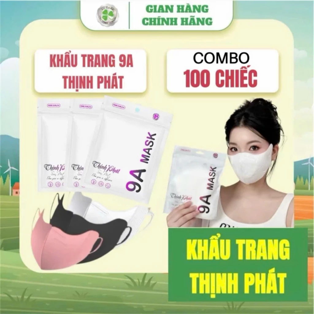 [THÙNG 100 Cái] Khẩu Trang 9A THỊNH PHÁT Chính Hãng Cho Mặt To 5 Lớp Kháng Khuẩn Chống Tia UV
