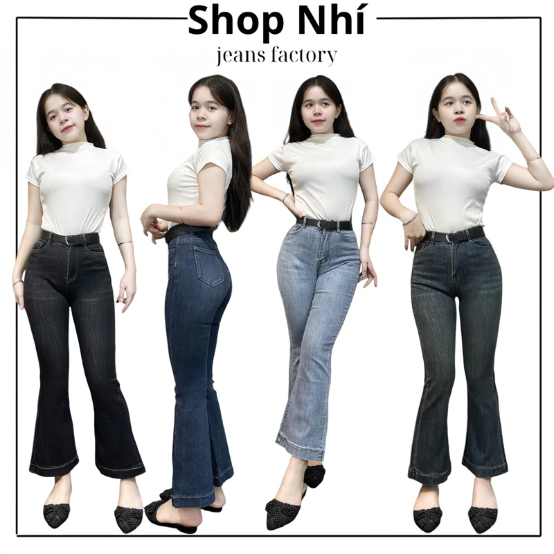 (88cm) Quần Jean Nữ Ống Loe Trơn Lai 3P ,  Đủ Size S/M/L ( L01 - quần loe lỡ ) 3255