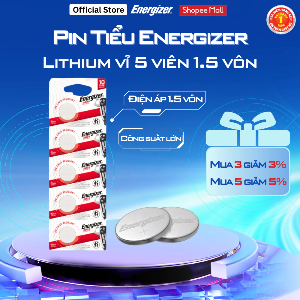 Pin tiểu Energizer Specialty A76 điện áp 1.5 VOLT, Pin Lithium công suất lớn, vỉ 5 viên - Hàng chính hãng