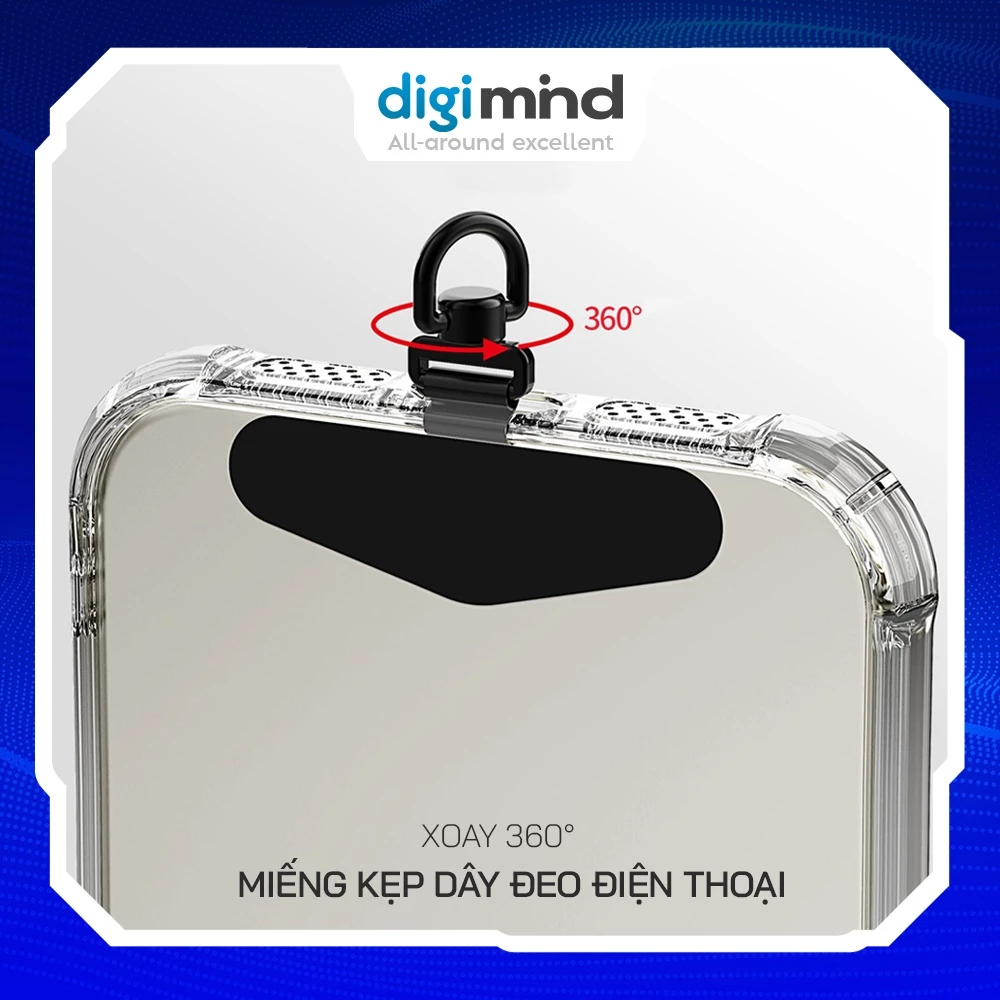 Miếng Tag Kẹp Dây Đeo Điện Thoại 360° Kim Loại Siêu Mỏng 0.2mm Gắn Sau Ôp Lưng Phù Hợp Mọi Loại Điện Thoại