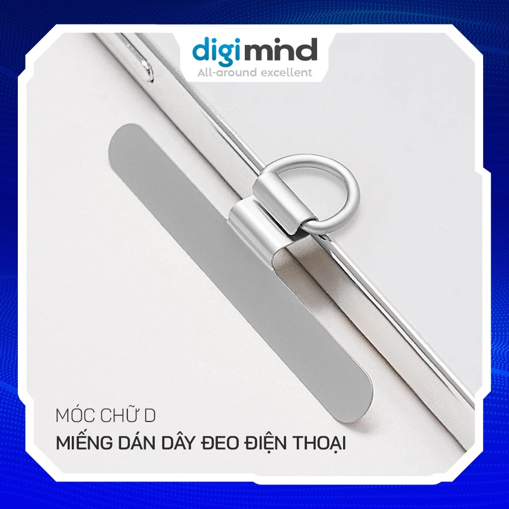 Miếng Tag Kẹp Dây Đeo Điện Thoại Kim Loại Siêu Mỏng 0.2mm – Gắn Sau Ốp Lưng, Tương Thích Mọi Dòng Máy