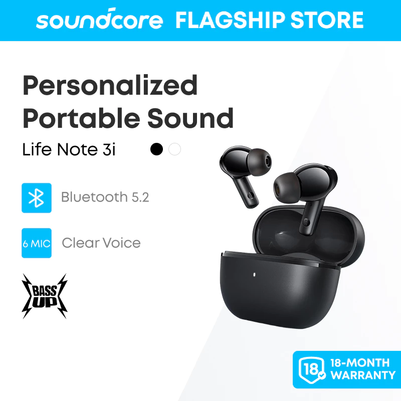 Soundcore by Anker Life Note 3i tai nghe bluetooth chống ồn True Wireless Earbud ANC Customized EQ AI Enhanced Mic