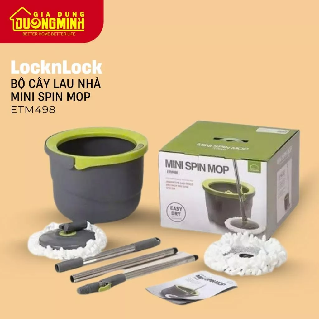 Bộ Lau Nhà LocknLock Mini Spin Mop - EMT498 - Gia Dụng Dương Minh