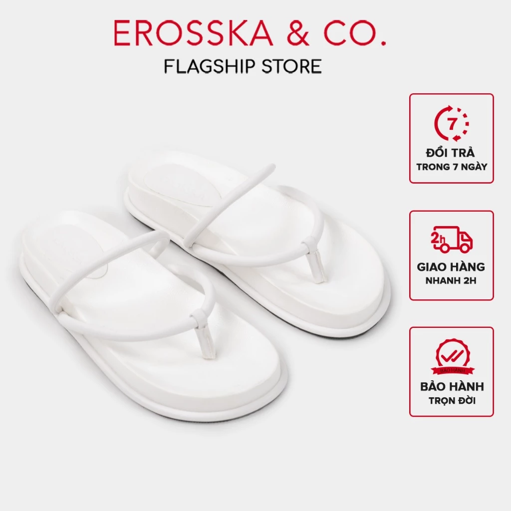 EROSSKA - Dép quai ngang xỏ ngón đi biển kiểu dáng đơn giản năng động màu trắng - EM144