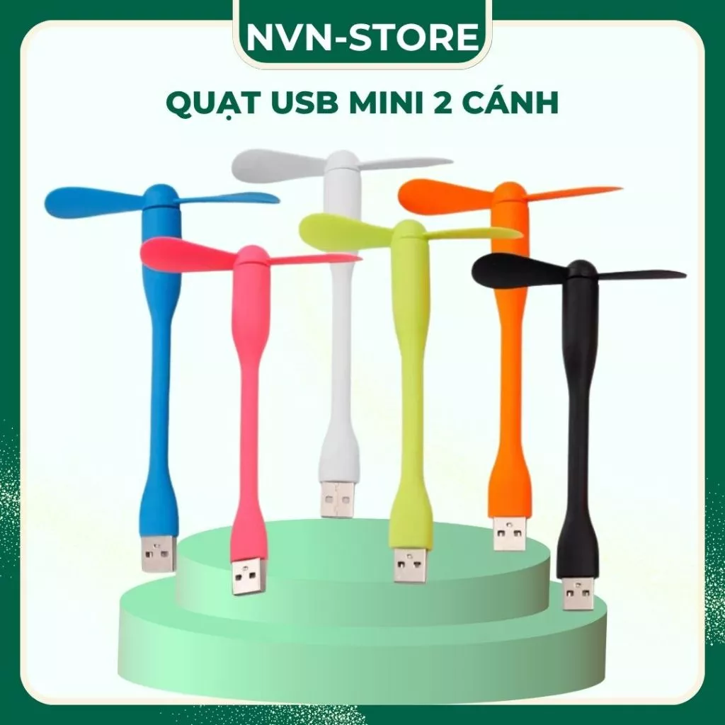 QUẠT USB DÀI 2 CÁNH Cắm Laptop, Pin Dự Phòng Mini Tiện Lợi