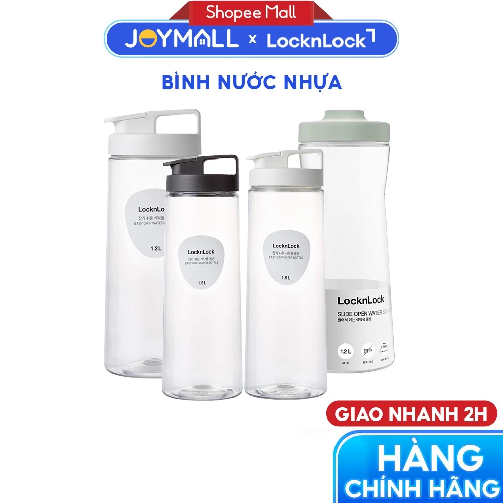 Bình nước nhựa LocknLock Easy Grip HAP813, HAP814, HAP823, Hàng chính hãng, nắp mở tiện lợi -JoyMall