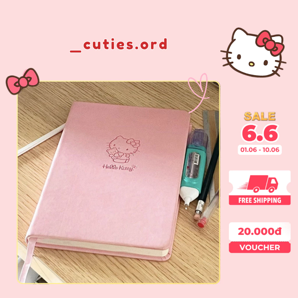 [ORDER] Sổ Tay Vở Ghi Hello Kitty 160 Trang Siêu Đáng Yêu | Bìa Giả Da Thiết Kế Dễ Thương