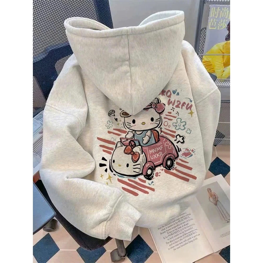 Áo Khoác Nỉ Hoodie Zip Mèo BKQ W2FU Form Rộng Mũ To 2 Lớp Có Túi Trong Áo Hoodie Khóa Kéo Oversize