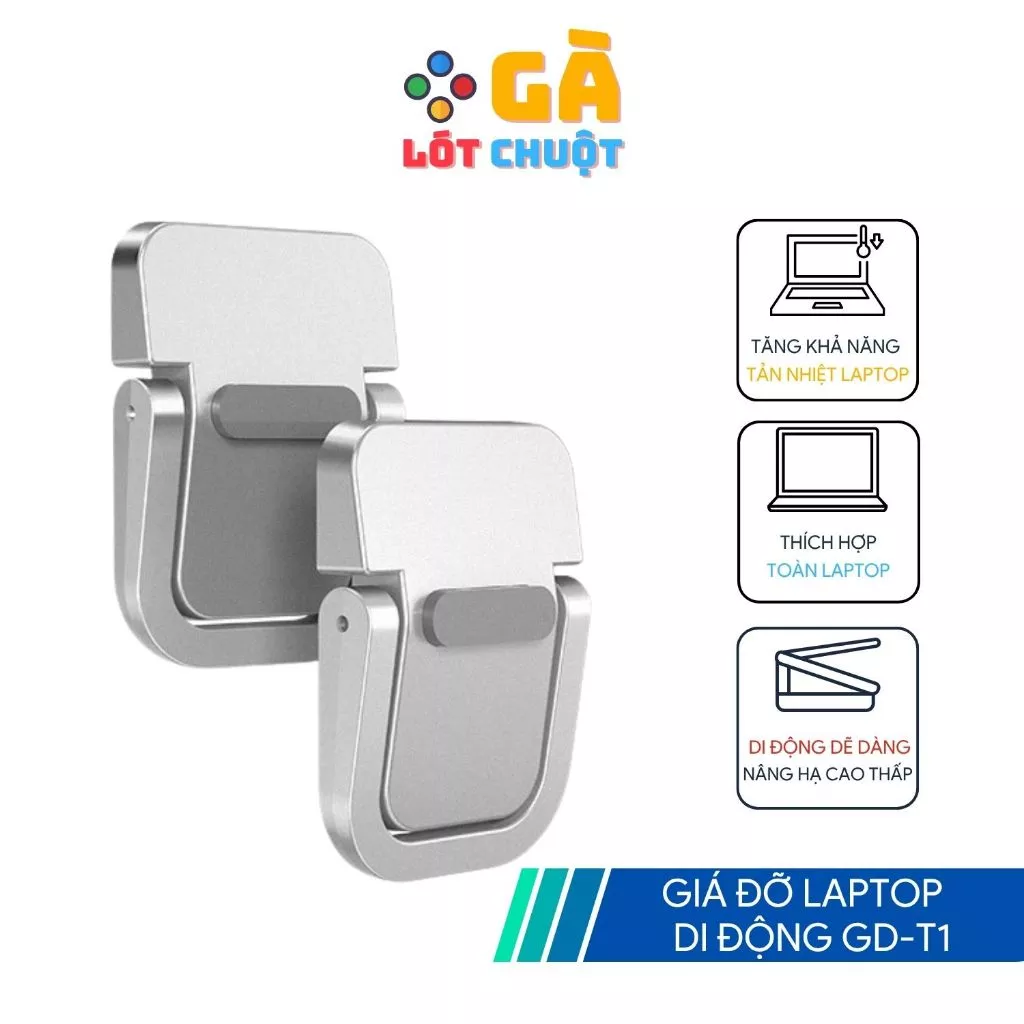 Giá Đỡ Laptop Tản Nhiệt Gập Gọn – Dán Ẩn, Chống Trượt, Dùng Cho Máy 11–17 Inch