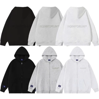Áo Khoác Hoodie Zip COTTON Chữ Dập Nổi NQ30FORUM Form Boxy Form Rộng Nam Nữ Unisex