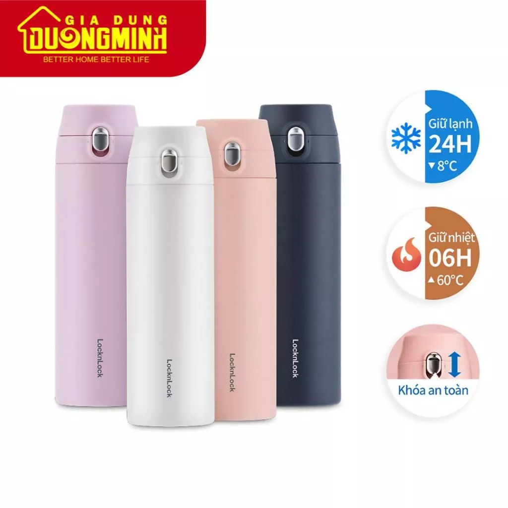 Bình Giữ Nhiệt LocknLock Featherlight One - Touch Tumbler 500ml - LHC3257 - Gia Dụng Dương Minh