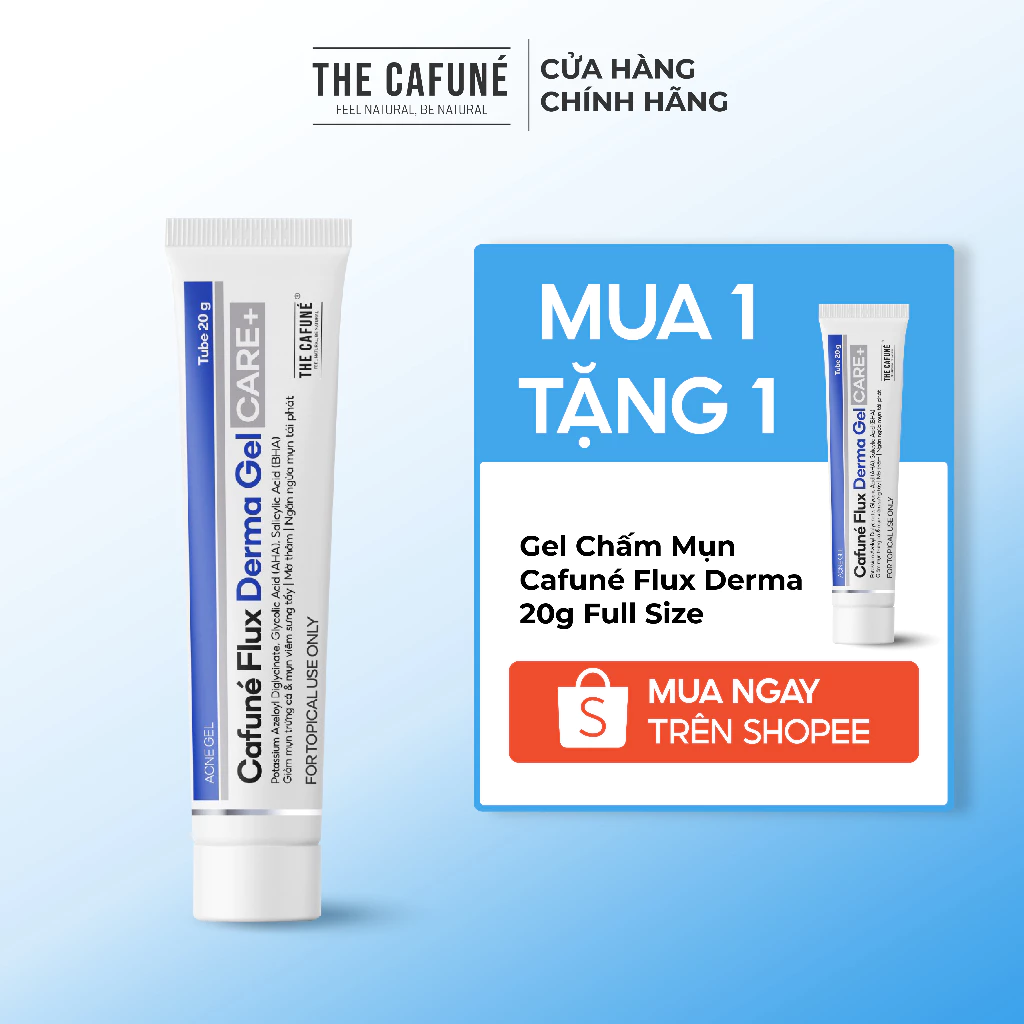 [Độc Quyền Shopee, Mua 1 tặng 1] Tuýp Gel Mụn Thâm Cafuné Flux Derma Gel 20ml Skincare