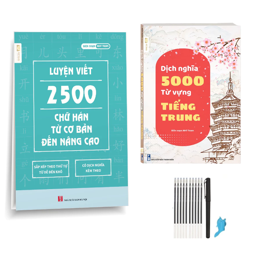Combo Sách Luyện Viết 2500 Chữ Hán Kèm Sách Giải Nghĩa 5000 Từ Vựng Tiếng Trung NHT Books đang được đối chiếu cho người mua tại Việt Nam