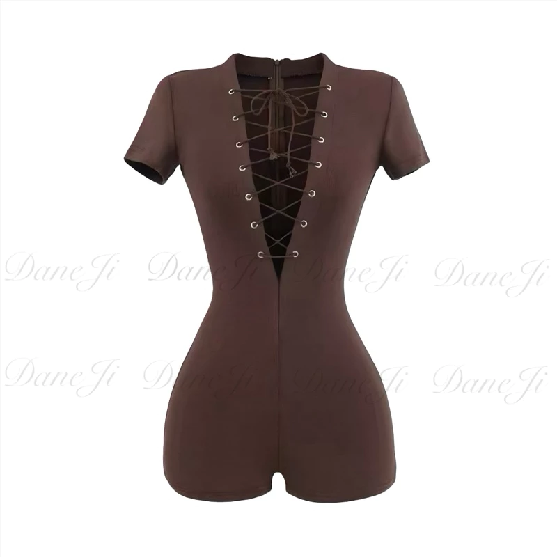 [ 𝐓𝐈𝐂𝐄𝐔𝐏 𝐉𝐔𝐌 𝐕𝐄𝐑-𝟏] Bodysuit liên thân DANEJI, siêu chiết eo, khoá kéo, đan dây khoét sâu, basic ứng dụng cao