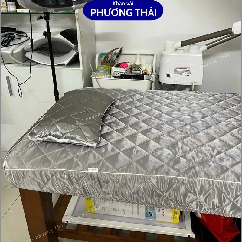 Ga bọc giường spa, nối mi phi lụa trần bông cao cấp, bo chun xung quanh