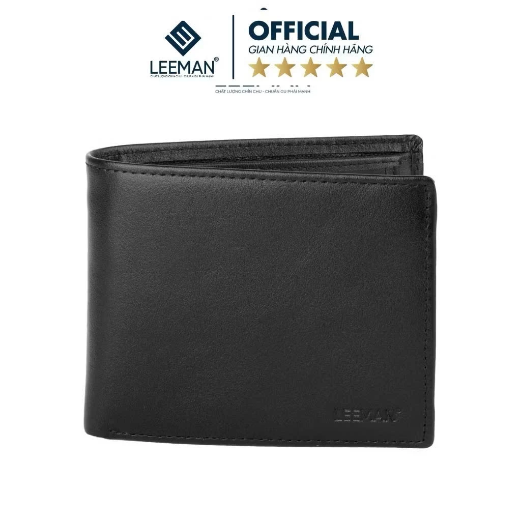 Bóp Nam Da Bò Nappa Phom Lớn Thiết Kế Cổ Điển Chính Hãng LEEMAN B068 Ví Da Nam Thiết Kế Nam Tính Full Hộp Làm Quà Tặng