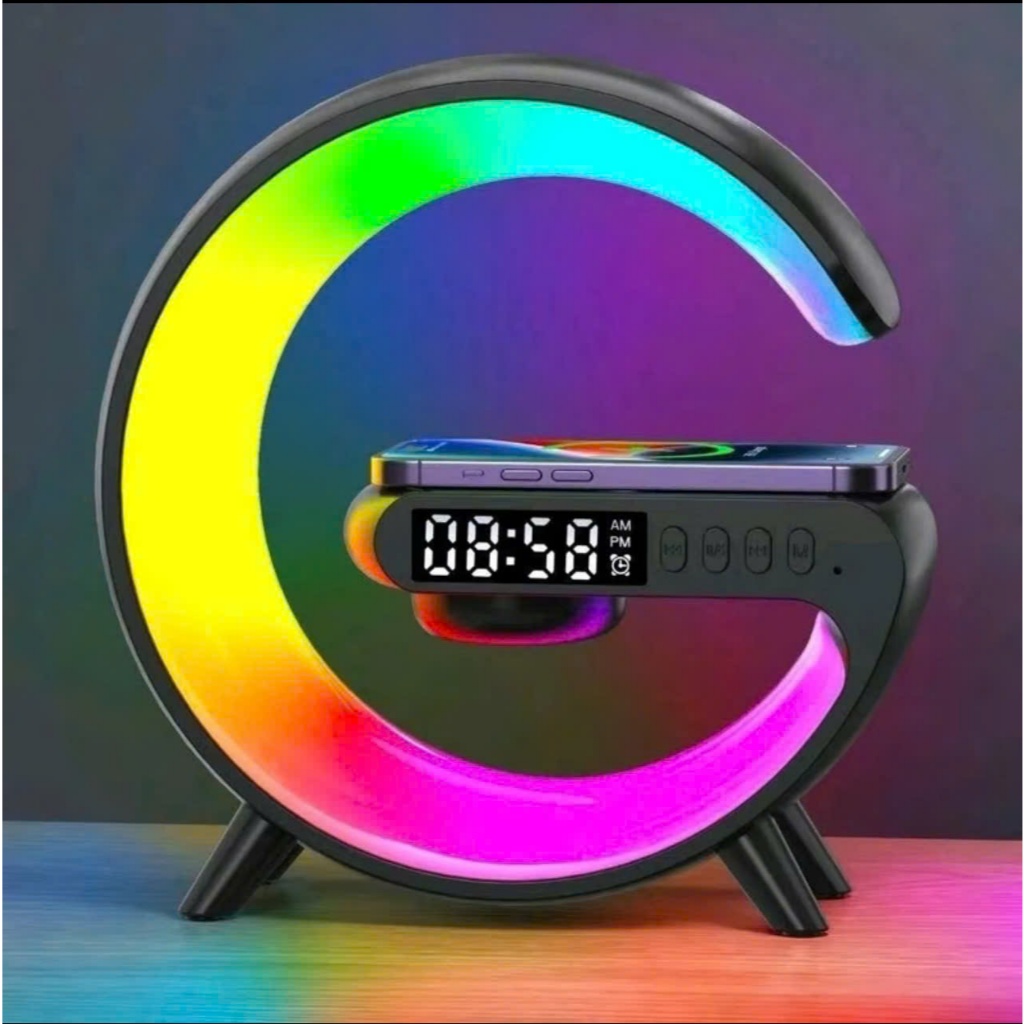 Loa Bluetooth Chữ G Đa Năng, Đèn Led RGB Nháy Theo Nhạc, Đồng Hồ Báo Thức…