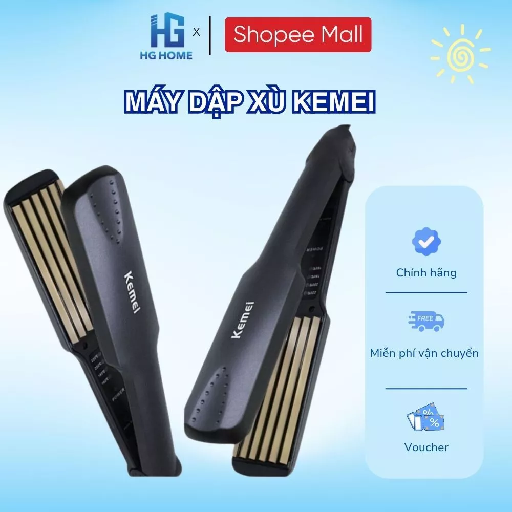 Máy dập xù dập phồng bấm xù chân tóc HGHOME, máy duỗi ép là kéo kẹp thẳng tóc [ HÀNG CAO CẤP ]