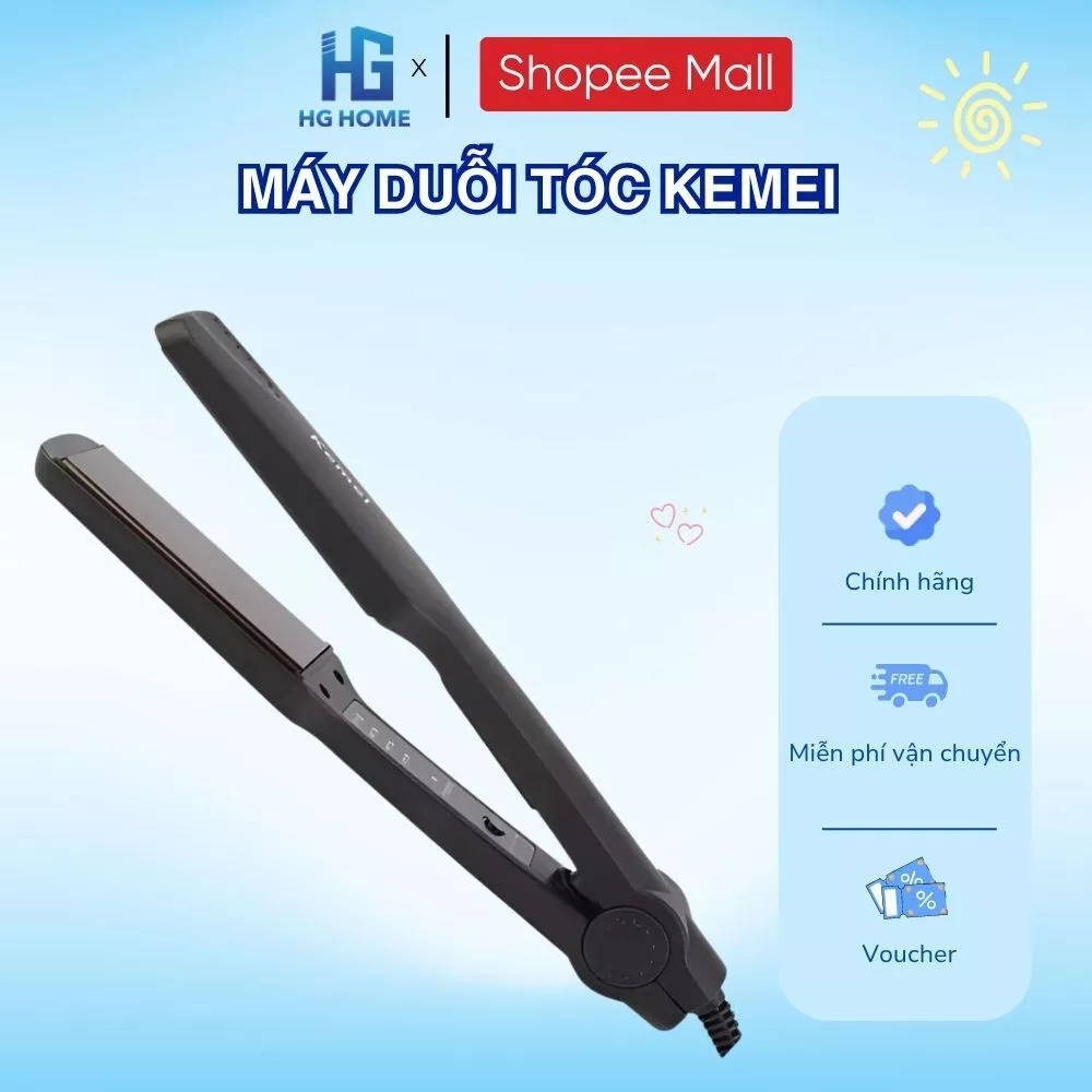 Máy Duỗi Tóc Thẳng HGHOME Chính Hãng, Duỗi Thẳng, Uốn Cụp Đa Năng Chỉnh 4 Mức Nhiệt y