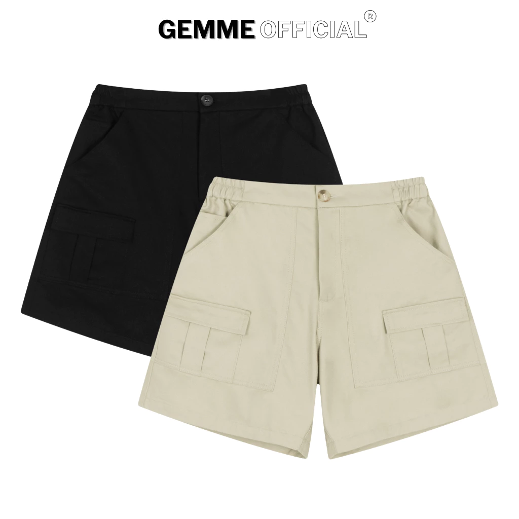 Quần short nam kaki túi hộp trước big size trên gối GEMME MEN, thể thao, năng động, big size 55kg - 150kg