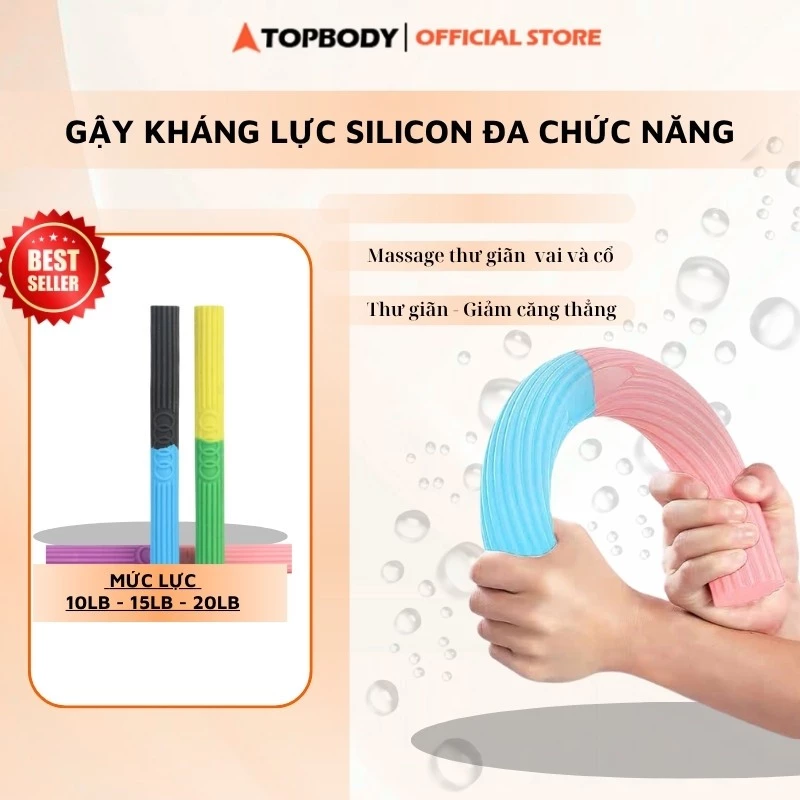 Gậy Kháng Lực Silicon Tập Tay Thư Giãn Vai Cổ
