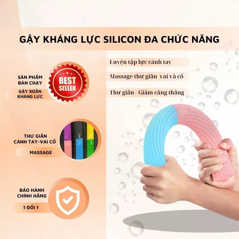 Gậy Kháng Lực Silicon Đa Chức Năng, Dụng Cụ Tập Thể Dục Tăng Cơ Tay Vai Ngực, Tập Gym Tại Nhà TOPFIT - GAYKL01
