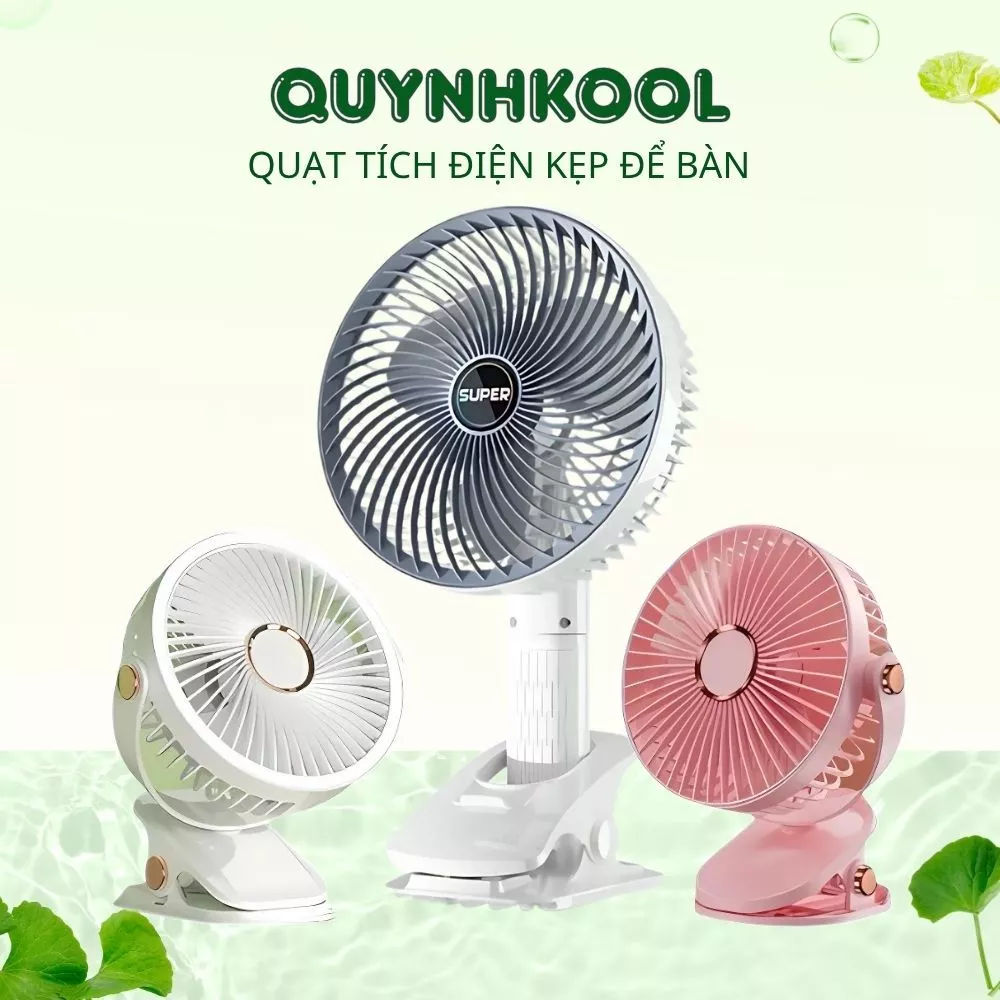 Quạt Tích Điện Để Bàn Gấp Gọn Super 3 Tốc Độ Gió Siêu Tiện Lợi Didooglt