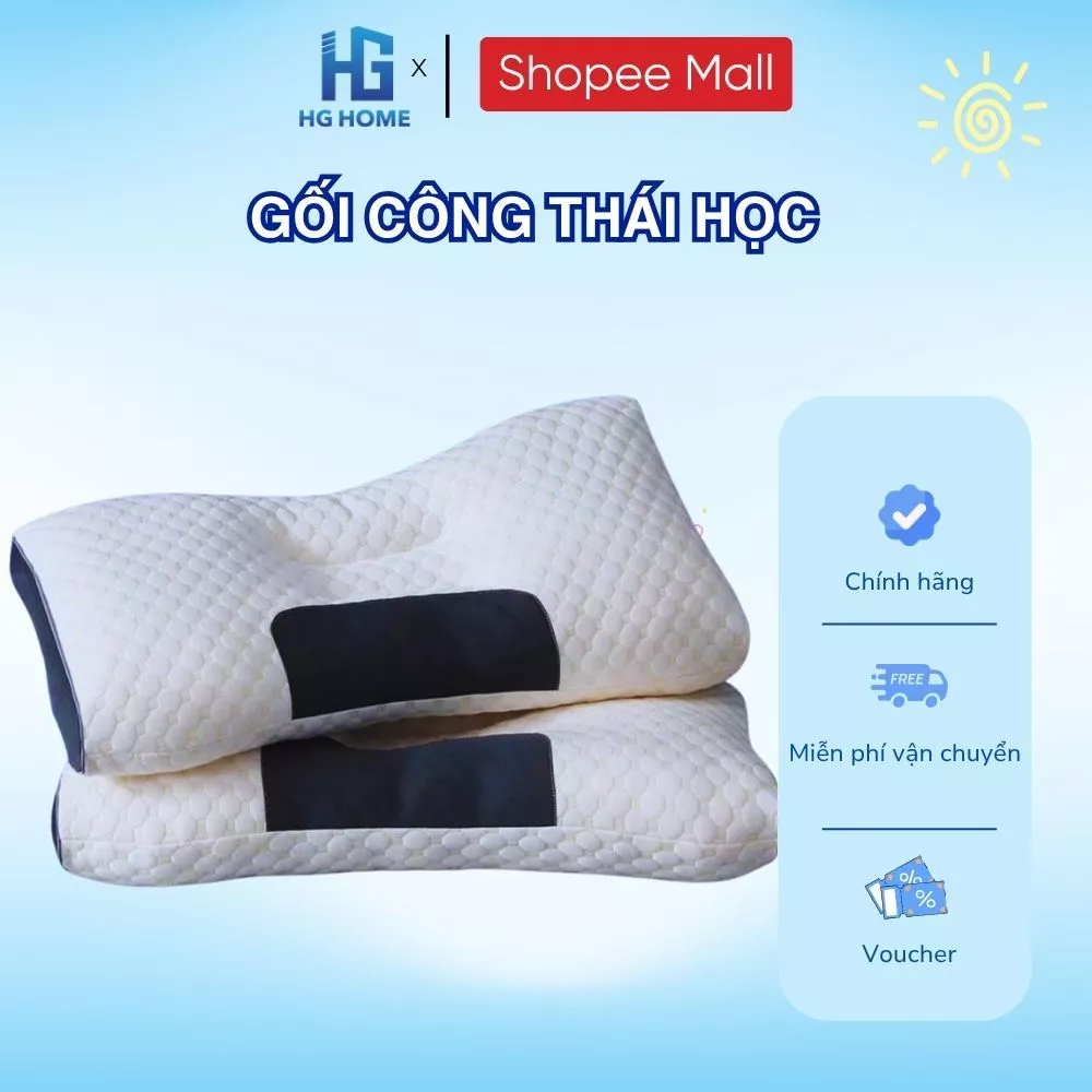 Gối Công Thái Học HGHOME Chống Đau Mỏi Vai Ngáy, Giúp Ngủ Ngon Nằm Cực Êm Nội Địa Hàn [ HÀNG 1KG ]