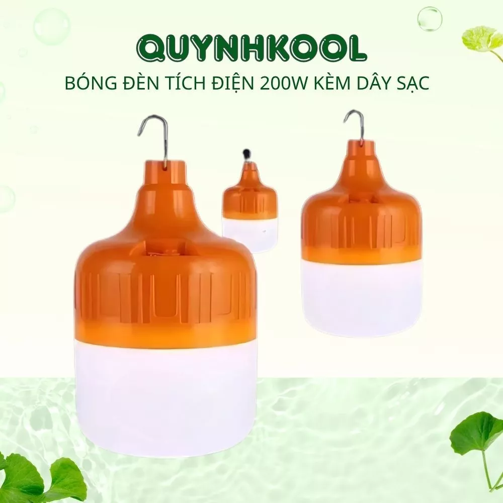 Bóng đèn led sạc tích điện DIDOOGLT100w 150w 100w 60w có móc treo tích điện chống nước tặng kèm dây sạc
