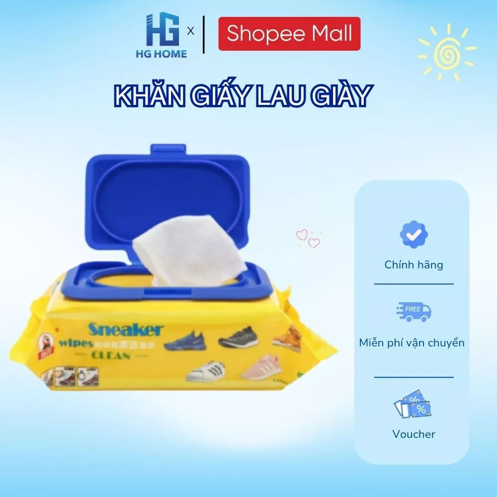 Khăn Giấy Lau Giầy Sneaker - Siêu sạch, Tiện Dụng, Gói 30 Tờ Vệ Sinh Giày Không Hoá Chất Làm Hại Vải