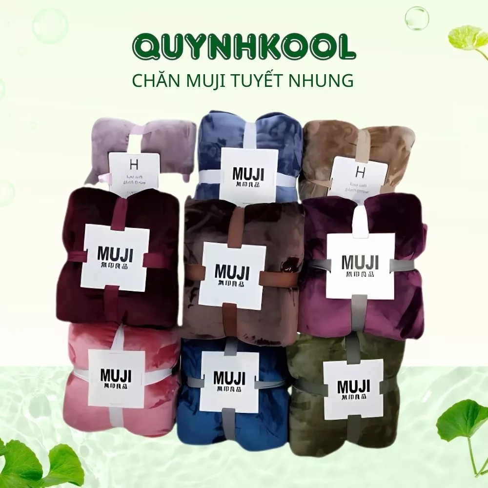 Chăn MUJI tuyết nhung 2m * 2m3  siêu mềm mịn 2 lớp cao cấp chất liệu lông tuyết dày dặn ấm áp ( DIDOOGLT )