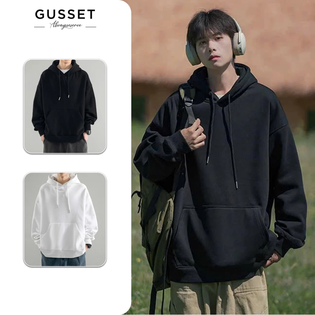 Áo hoodie, áo nỉ sweater nam nữ form rộng chất vải nỉ bông dày dặn, hoodie mũ 2 lớp GUSSET- HD4