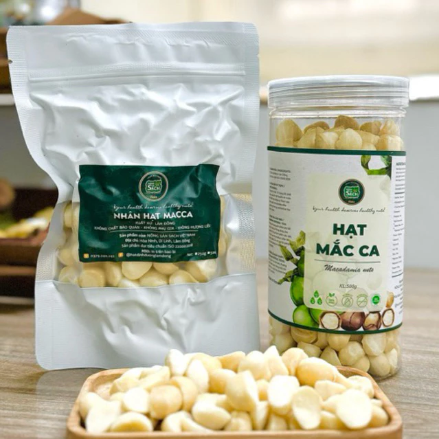 Nhân hạt macca vỡ đôi sấy NÔNG SẢN SẠCH, nhân hạt macca vỡ Lâm Đồng 250g/500g