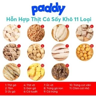 Hỗn Hợp Thịt Cá Sấy Lạnh Đông  Khô 11 Loại - Bổ Sung Dinh Dưỡng, Tăng Cân Cho Chó Mèo