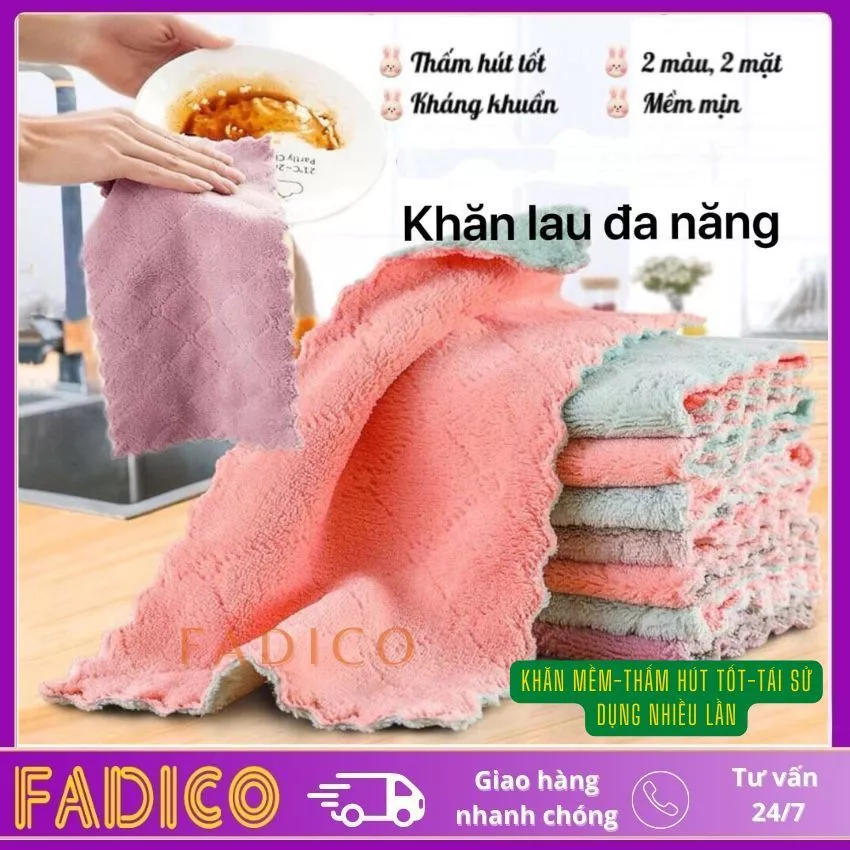 Sỉ Khăn lau đa năng,khăn lau bếp,bát đĩa,cốc chén,bàn siêu thấm nước chống dính dầu mỡ hai mặt-fadico