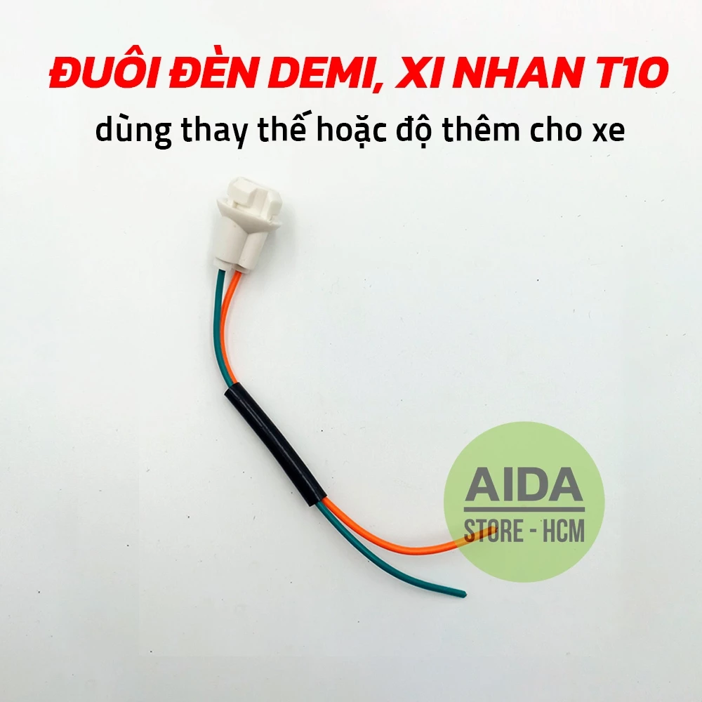 Đuôi giắc cắm đèn demi, xi nhan xe máy, ô tô chuẩn T10
