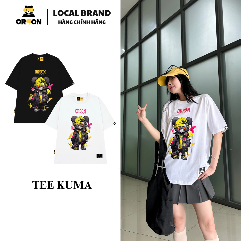 Áo thun Local Brand Orson Studio - Tee KUMA Áo Form Rộng Tay Lỡ Nam Nữ, Thoáng Mát, Co Dãn