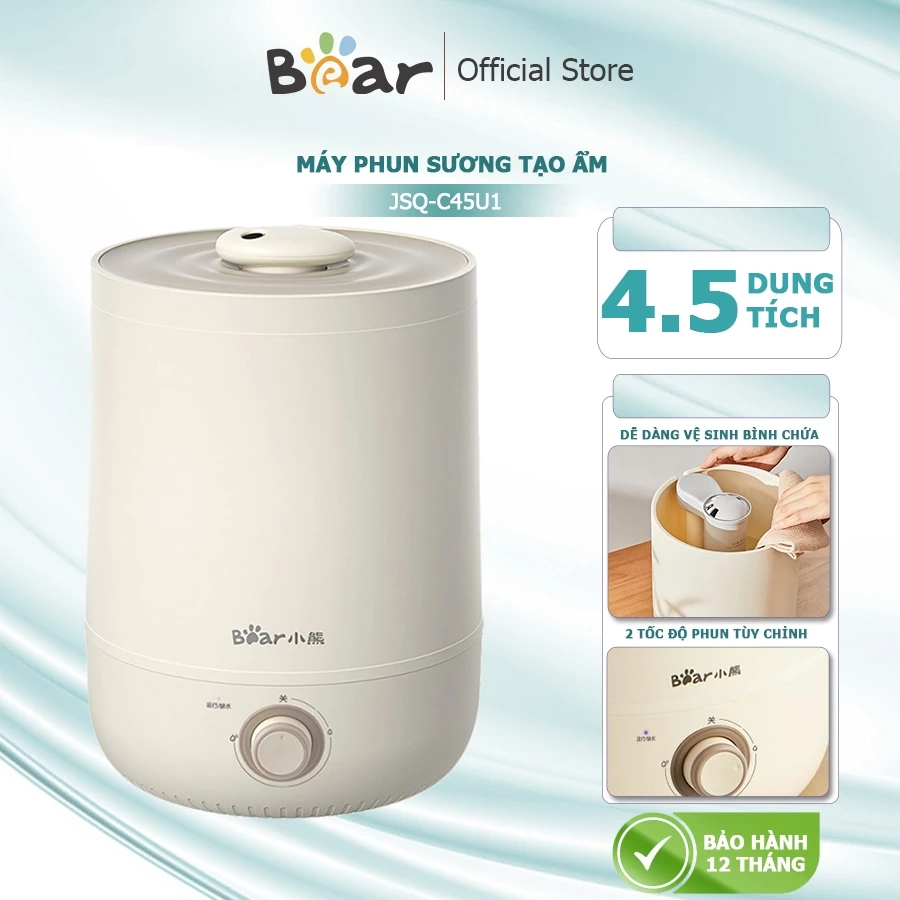 Máy phun sương Bear [Bh 12 THÁNG] máy khuếch tán tinh dầu 4.5L, tạo độ ẩm phòng