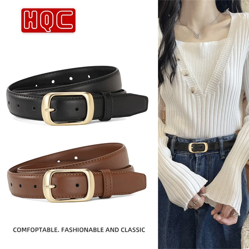 Thắt lưng nữ dây nịt nữ phong cách hàn quốc bản to khóa chữ nhật HQC-104