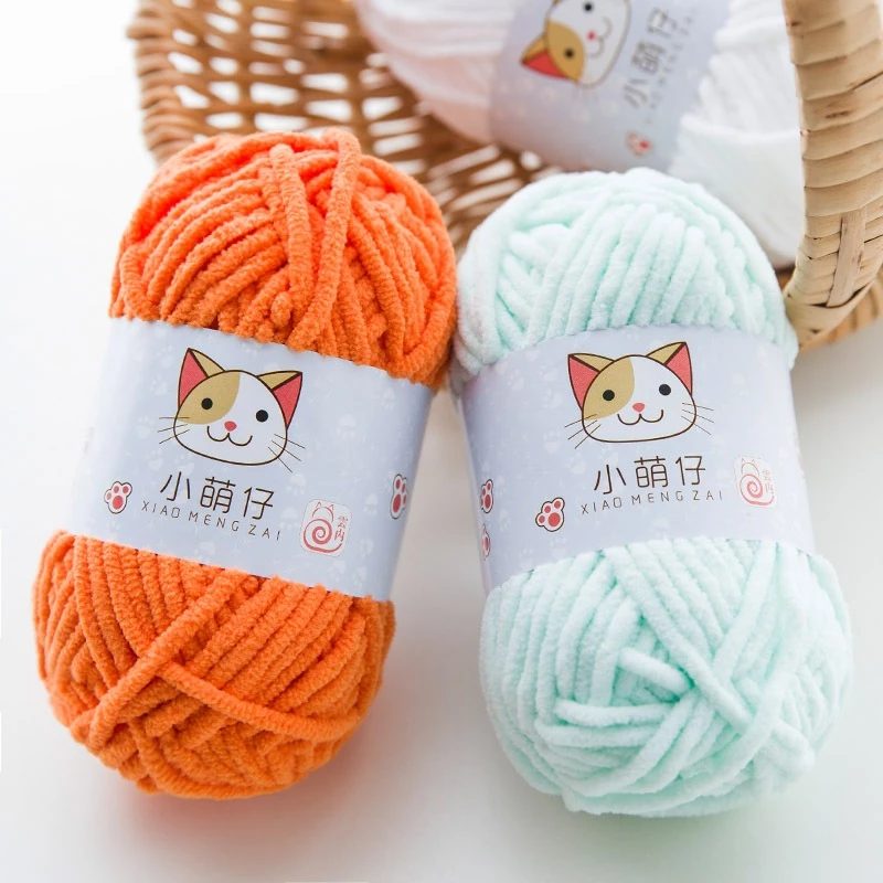 Len Nhung Mèo, nhung gấu len bông sữa  50g