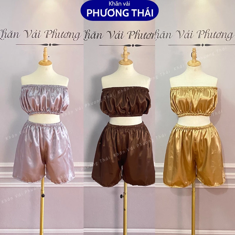 Bộ áo quây spa quần đùi giảm béo, massage spa vải lụa cao cấp không nhăn